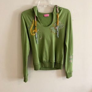 BCBGirls Green Hoodie with Embroidery | Size Small